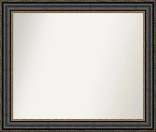 Vista 321 de Amanti Art Espejo personalizado, espejo de baño negro puente, espejo de pared o espejo de tocador de baño sobre el fregadero (26 x 26 pulgadas)