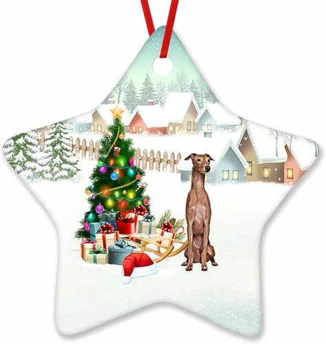 Vista 62 de Prezzy Airedale Terrier - Adorno para decoración de árbol de Navidad, regalos lindos para amantes de los perros, para familiares y amigos, nuevo