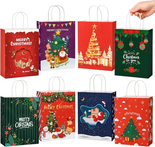 Vista 9 de Shintop 16 bolsas de regalo de Halloween con asas, bolsas de regalo