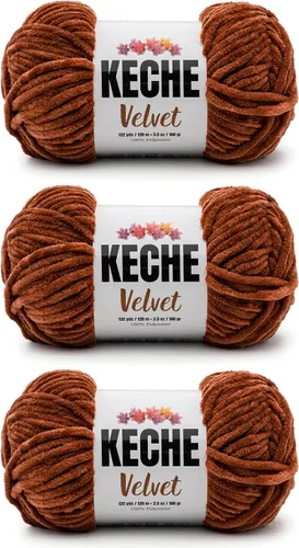 Vista 60 de Keche Hilo para ganchillo, hilo de terciopelo, chenilla suave, manta de bebé voluminosa amigurumi Yarn 3.53 oz (132 yardas) - Arona