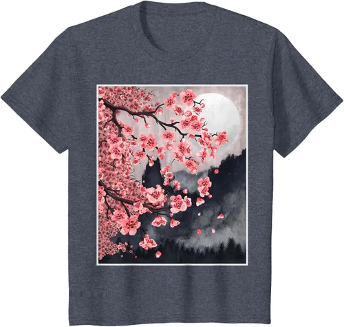 Vista 56 de Sakura - Camiseta japonesa de cerezo en flor japonesa, Negro, S