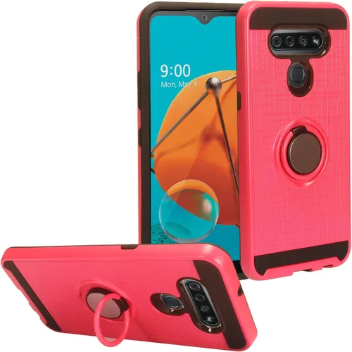 Vista 9 de Para LG K51, LG Reflect (LM-K500) - Funda híbrida con soporte de anillo - RS2 Negro