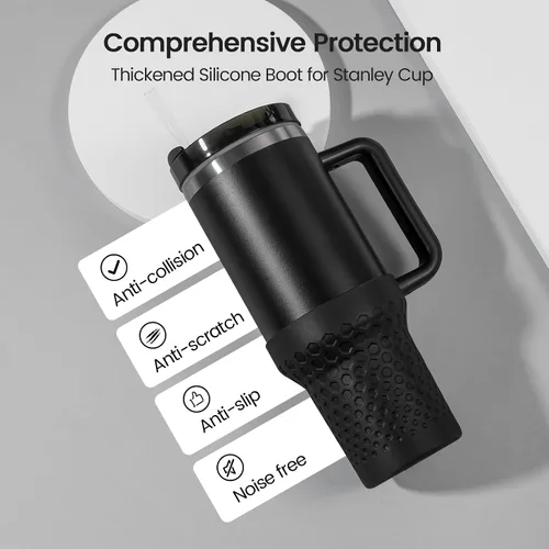Vista 4 de Funda de silicona para botas de 40 onzas para accesorios de copa Stanley, funda de silicona para botella de agua para Stanley Quencher H2.0 y vaso