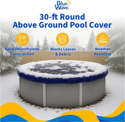 Vista 2 de Blue Wave Funda redonda dorada para alberca sobre el suelo de 30 pies para invierno, polietileno duradero y resistente a la intemperie