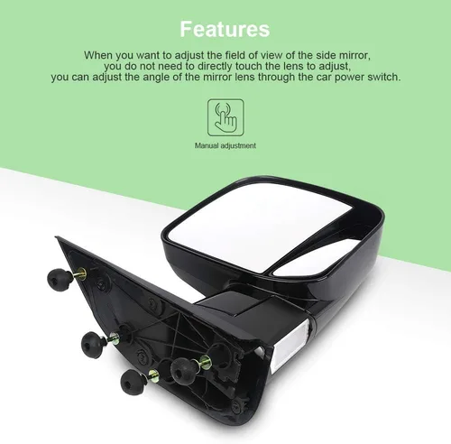 Vista 4 de SCITOO - Espejo retrovisor de remolque para lado del pasajero, accesorio exterior para Ford, compatible con Ford E150 E250 E350 E450 E550 Van