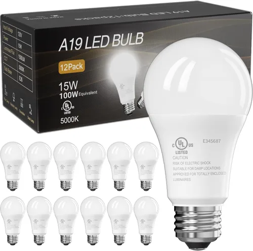 Vista 16 de Bombillas LED TJOY, equivalentes a 100 vatios A19, blanco cálido suave de 2700K, bombillas de ahorro energético con base estándar E26, 1500 lúmenes