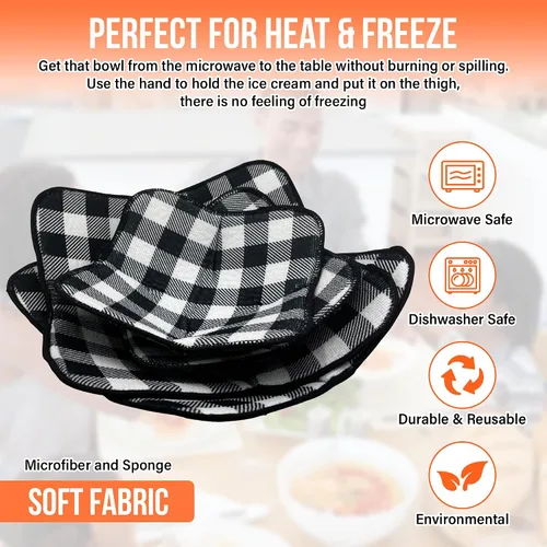 Vista 2 de Juego de 4 soportes para ollas o tazones para microondas para mantener la comida caliente, resistente al calor, protector de agarradera grande