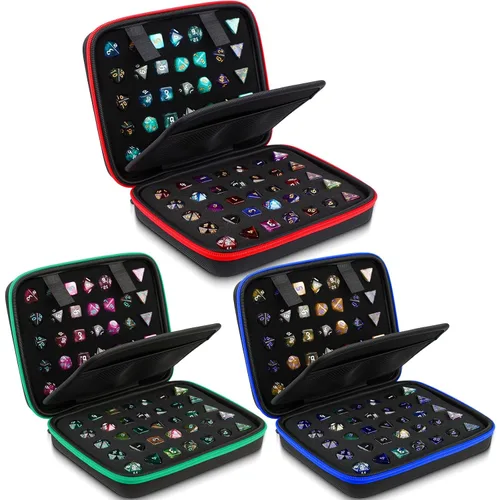 Vista 16 de Aoriher 1 Pcs Dice Case with Removable Slotted Tray for Storage Game Storage Case Dice Holder Holds up to 70/10 Sets (Blue)