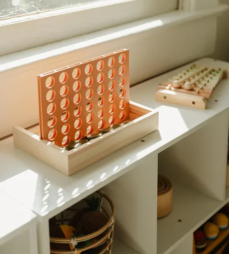 Vista 3 de Paquete de xilófono de madera y cuatro en una fila, juegos Montessori-Estéticos, ideas de juguetes de aprendizaje y desarrollo para niños pequeños
