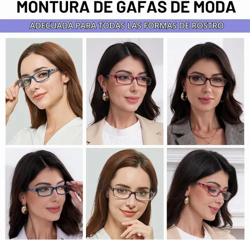 Vista 6 de Kerecsen Gafas de lectura, 5 pares de lentes de lectura de moda para mujer, bisagra de resorte con patrón impreso para mujer (5 marrones, 0.5, x)
