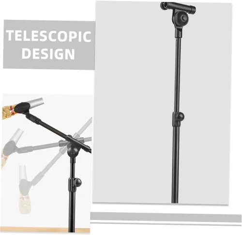 Vista 3 de Telescoping Mic Stand Extension Boom Pole with Screw Head Adapter Metal Microphone Arm Compatible with Various Mic Brands Easy to Install for Studio