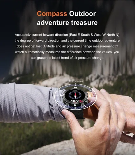 Vista 7 de Reloj inteligente para Google Pixel 7 Pro - con linterna LED, pantalla AMOLED de 1.43 pulgadas, reloj inteligente al aire libre