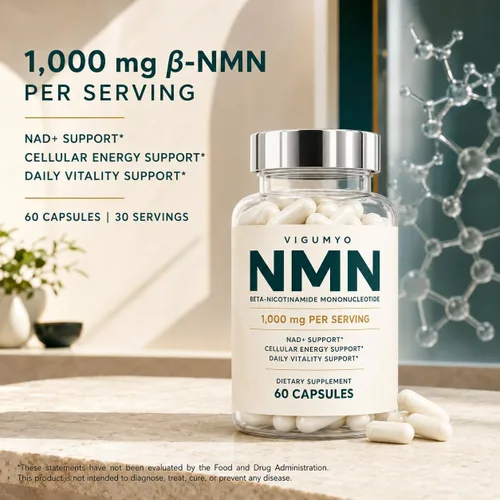 Vista 4 de NMN 1000 mg, bienestar de energía celular, 60 cápsulas