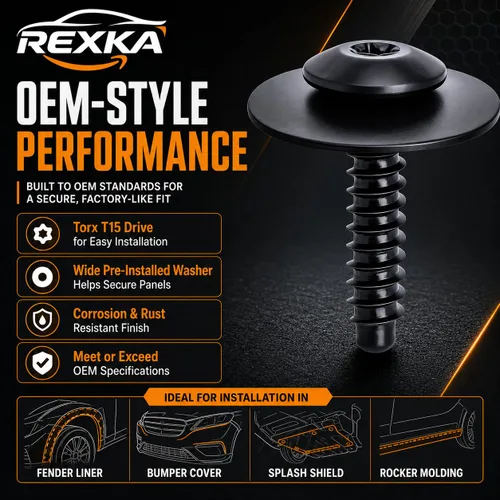 Vista 2 de Rexka Tornillo del protector de guardabarros contra salpicaduras 11548270 compatible con GM Chevrolet Camaro Colorado Cruze Equinox Impala Malibu