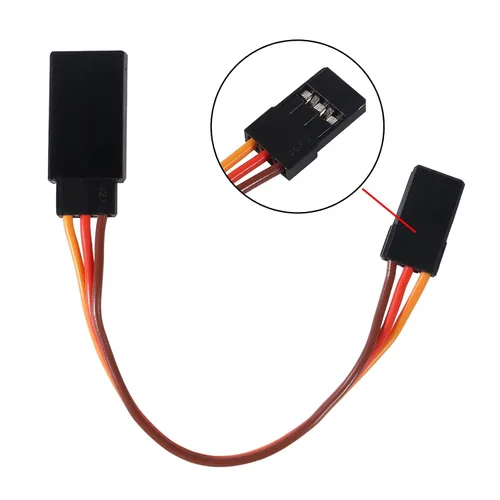 Vista 2 de ACEIRMC Cable de extensión servo de 3 pines hembra a macho conector de cable JR para control remoto de aviones de coche RC (3.9 in)