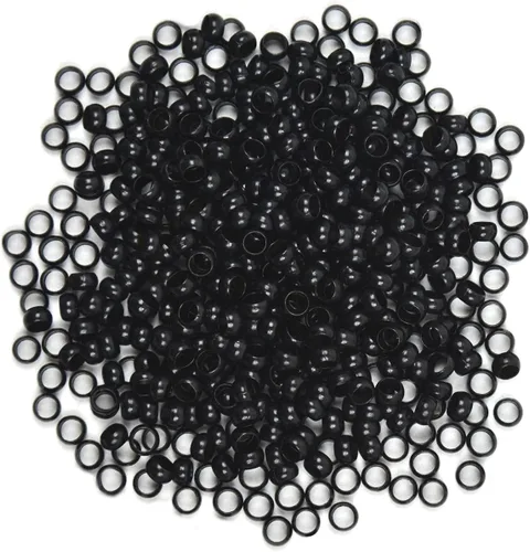 Vista 23 de Extensiones de cabello con microeslabones de 0.118 pulgadas, cuentas de micro anillos de cobre, nano cuentas para extensiones de cabello
