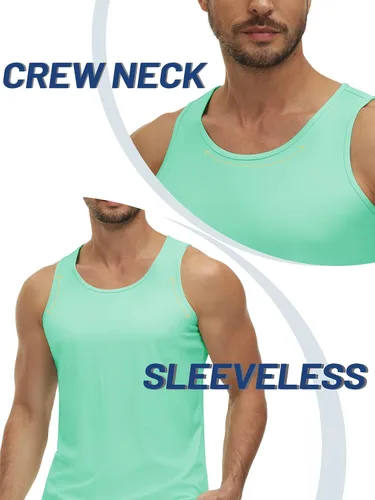 Vista 4 de TACVASEN Camisetas sin mangas para hombre, con UPF 50+, de secado rápido, ligeras, para correr, FPS