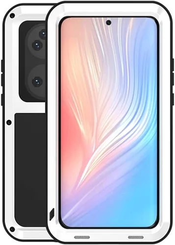 Vista 11 de LOVE MEI Funda de metal para Huawei P50 Pro, resistente al aire libre, a prueba de golpes, a prueba de caídas, de aluminio, militar, resistente Negro