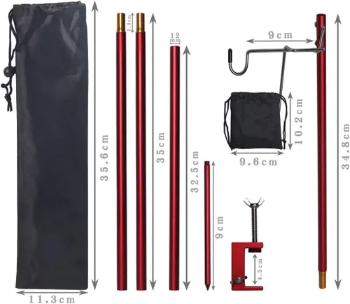Vista 5 de Hikeman Soporte plegable para farol, soporte de lámpara portátil, soporte de luz plegable para camping, pesca, picnic, barbacoa, actividades al aire