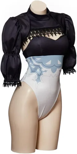 Vista 2 de NieR - Disfraz de autómata No2 tipo B 2B, sexy, con guantes para mujer