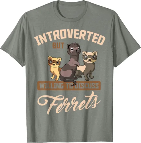 Vista 72 de Camiseta para amantes de los animales de los hurones, Negro, S