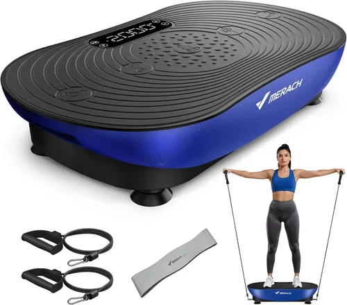 Vista 11 de Merach V33 Pro Vibration Plate Exercise Machine with Touchscreen, 99 Speeds Resistance Bands, Bluetooth, 350lbs Capacity, Vibration Platform for