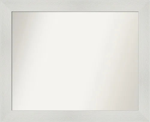 Vista 17 de Amanti Art Espejo de baño plateado para sobre el fregadero, espejo cuadrado de níquel cepillado de 30 x 30 pulgadas, marco moderno grande, se cuelga