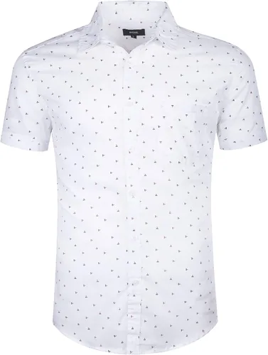 Vista 10 de Camisa de vestir de manga corta para hombre, ajuste regular, con botones, casual, con estampado único Grandes estrellas de la marina