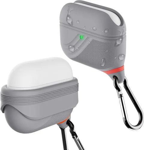 Vista 16 de HALLEAST Funda impermeable para AirPods Pro 3, LED frontal visible y compatible con carga inalámbrica, funda protectora de silicona compatible