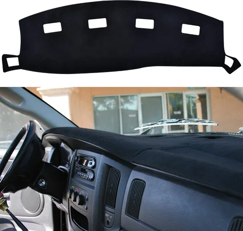 Vista 18 de SPEEDWOW Tapete para cubierta de tablero de instrumentos compatible con Ford F150 1997-2003 sin sensor climático/sensor de luz