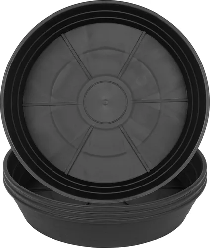 Vista 15 de Plato para macetas de 10 a 25 pulgadas, bandejas de riego extra profundas para macetas, bandeja de drenaje pesada para interiores sin agujeros, 4