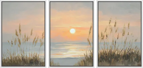 Vista 62 de Ashbrook Set de Arte de Pared en Lienzo Enmarcado, Naturaleza, Horizonte de Playa Nebulosa, Ilustraciones de Área Silvestre, Bellas Artes, Paisaje
