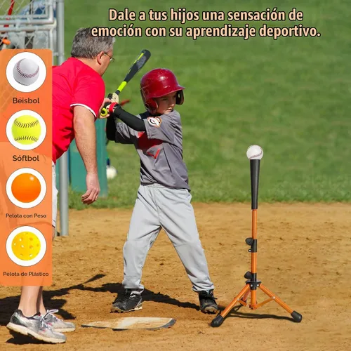 Vista 6 de Storgem Baseball Softball Tee, Batting Tee for Kids, T Ball Training Stand Baseball Tee for Kids with Easy Adjustment, T Ball Batting Stand for