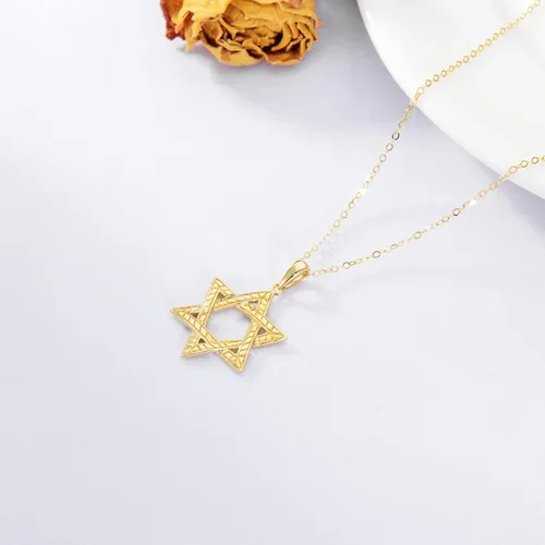Vista 3 de WSX 14k HamsaDavid StarEvil EyeDream CatcherFeatherOmCeltic TrinityHorus Eye Pendant Necklace for Women
