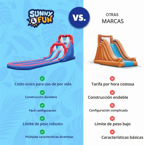 Vista 8 de SUNNY & FUN Parque acuático inflable del tobogán acuático del chapoteo Heavy-Duty Oxford Blow-Up Water Slides for Kids Backyard Climbing Walls