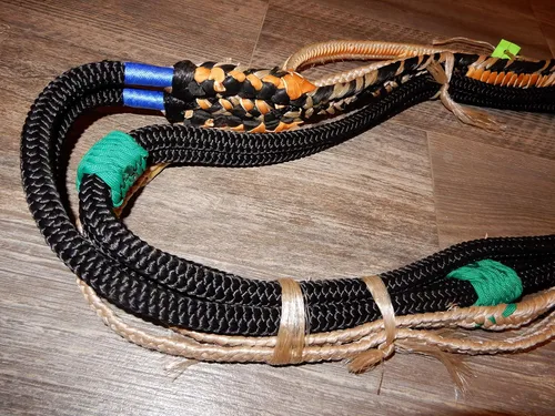 Vista 4 de Alligator EPT - Cuerda de toro de nailon negro sobre bronceado Poly Pro 9/7 mano izquierda suave 3/4 x 3/4 toros Rodeo 16