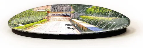 Vista 2 de Tivoli Italia imán imán nevera refrigerador congelador imán pegatinas recuerdo decoración oval cristal imán cocina pizarra blanca
