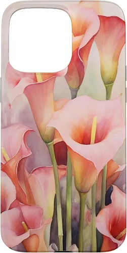 Vista 31 de Carcasa para iPhone 17 con diseño de flores de lirios de cala