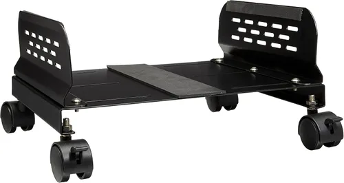 Vista 10 de Soporte para computadora Syba, de acero, para gabinete ATX, con ancho ajustable y 4 ruedas Caster, Plástico negro con azul