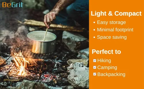 Vista 5 de BeGrit Mochilero Camping Cookware Mini Picnic Camping Cooking Mess Kit con Olla y Pan Set para Senderismo
