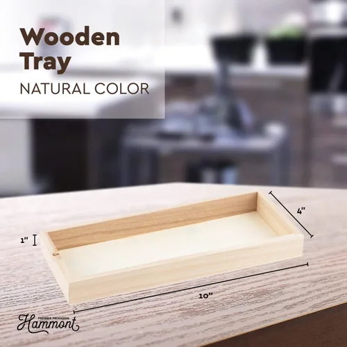 Vista 5 de Hammont Bandeja de bambú para servir de cocina, bandejas de madera ecológicas para carne, verduras, queso y charcutería, paquete de 4 bandejas