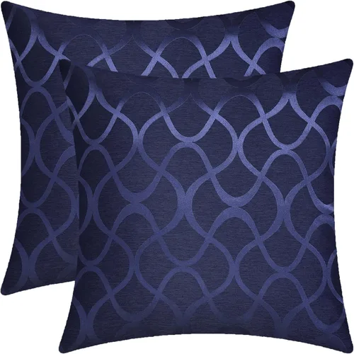Vista 8 de CaliTime Juego de 2 fundas de almohada modernas, brillantes y opacos, con forma de onda, geométricas abstractas, para sofá, cama, sofá, decoración
