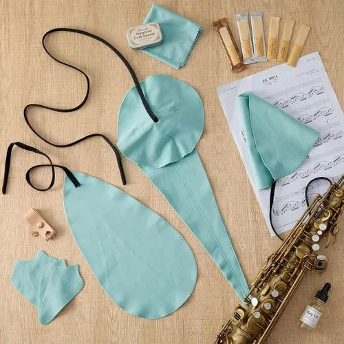 Vista 7 de Didaey Kit de limpieza de saxofón alto de 4 piezas con hisopos para el Azul claro