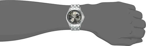 Vista 5 de Hamilton Jazzmaster Reloj suizo automático de corazón abierto de 1.57 pulgadas, esfera gris, pulsera de acero inoxidable plateado
