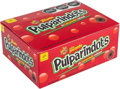 Vista 8 de De La Rosa Pulparindots Tamarindo extra caliente, 12 paquetes, 10 piezas EA. Auténtico caramelo mexicano