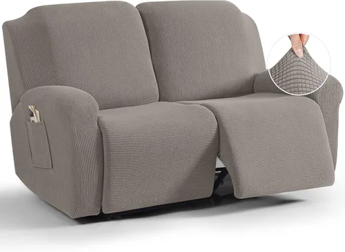 Vista 59 de TAOCOCO Funda reclinable de 4 piezas, funda elástica para sofá reclinable de 4 piezas, funda reclinable con 1 asiento, protector de sofá suave