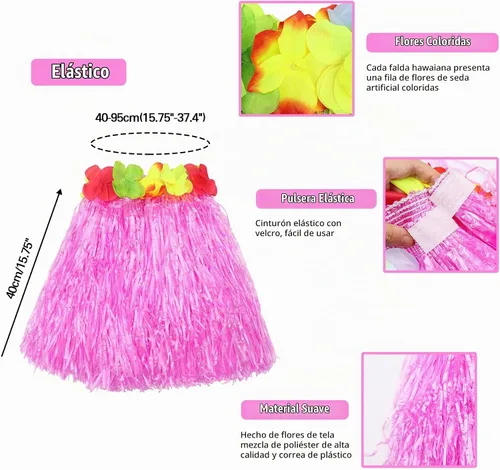 Vista 2 de Hawaiian Hula Dance Costume 5pcs for Girls