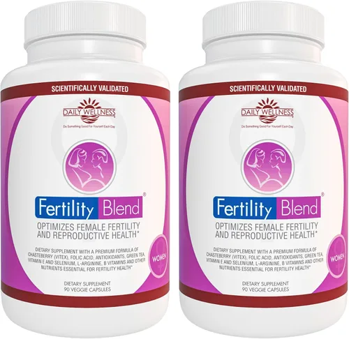 Vista 2 de Daily Wellness Company, Fertility Blend for Women, 90 Veggie Caps Wellness Supplement with Vitamins, Minerals & Antioxidants for Women's 25+