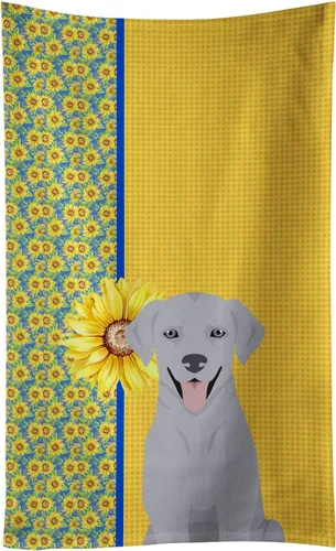 Vista 100 de Caroline's Treasures WDK5313KTWL - Toalla de cocina con diseño de girasoles de verano, color negro y tostado, Airedale Terrier, toalla de mano