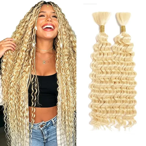 Vista 15 de Cabello humano bohemio, cabello trenzado, 16 pulgadas, 3.53 onzas #1B